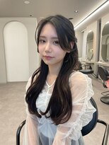 ボタン ハカタ(VOTAN hakata)&nbsp;博多/福岡/韓国ヘア/センター分け/暗めカラー/前髪顔周りカット