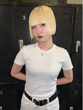 エクーエルム 心斎橋(ECOO yelm) 『　ブリーチオンリー　×ミントボブ　 』ブリーチ/ハイトーン