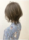 ネオウルフ×ハイライト×ベージュボブウルフ　ウルフカット