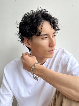 トルネード(TORNADO) メンズショートパーマサイドパートビジネス面長絶壁K20241117