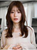 ☆レイヤーカット毛先ワンカールくせ毛風カール薄めバングデジパ