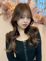 ユニ 表参道(uni)&nbsp;#79/くびれヘア/アプリコットオレンジ/ハイライトカラー/表参道