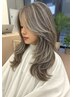 【海外ヘアコース！ハイライト枚数無制限】筋感ハイライトから白髪ぼかしまで