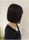 ぱつっとボブ×柔らかい縮毛矯正