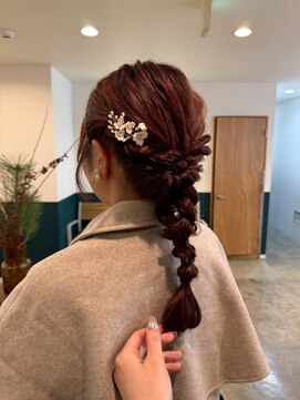 ヘアーブレイス(hair brace) 千葉駅/着物ヘア/大人ガーリー/ダークアッシュ/似合わせカット