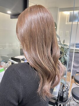 ケンジ 横浜(KENJE) ミルクティー/ベージュ/ブリーチなしカラー/ロング