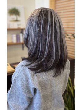 桃の木 ヘアー(桃の木 hair) アイスホワイトシアン×アンブレラカラー