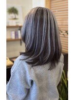 桃の木 ヘアー(桃の木 hair) アイスホワイトシアン×アンブレラカラー