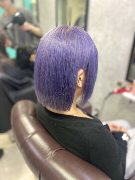 グラッジ 池袋(GLADGE) 【透明感×個性派】柔らかパープルボブ
