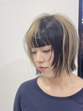 ナンバーフォーナチュラル 戸祭(NO4 natural) 33. ツートンカラー/ミニボブ/ぱっつん前髪/顔周り