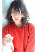大人かわいいブルージュアシメで似合わせカットヴェールウェーブ