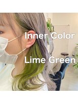 リベルテ 岡崎店(Liberte)&nbsp;インナーカラー×ライムグリーン