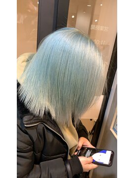 ラフ 難波店(LAFF) #黒髪#ボブルフ#ネビージュ#小顔#ワンレン