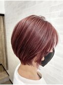 ★ベリーピンク×抜け感ショートBOB×カシスピンク★