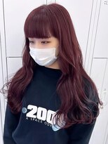 ミミヘアーガーデン(mimi hair garden)&nbsp;レッドブラウン/ボルドーカラー/韓国風巻き髪 ロング/10代20代