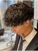 波巻きパーマメンズマッシュツイストスパイラルパーマ鹿児島30代