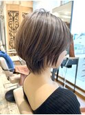 “岩田莉奈”/ひし形ショートボブ縮毛矯正白髪染め　新宿