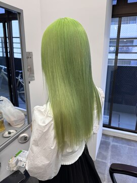 ペレ 栄店(PELE) デザインカラー/レイヤーカット/ウェットヘア/オリーブベージュ