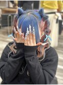 立体リボンツインテール×編みたらしハート