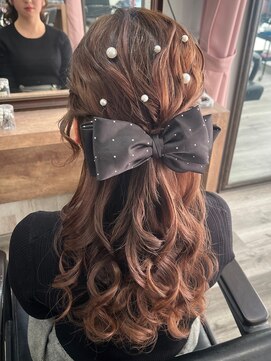 ヘアセット アリエス 新宿駅前店(aries) *.ねじりハーフアップ.*