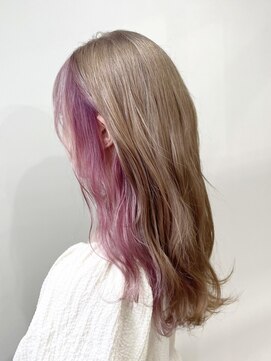 ファイブバイジエクト 堀江(FIVE by The Ect) シルバーベージュ/インナーカラー/バーガンディ