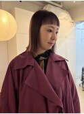 切りっぱなしボブ/ラベンダーカラー