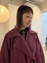 ライン(LINE) 切りっぱなしボブ/ラベンダーカラー