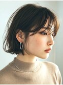ダブルカラーミルクティーベージュインナーカラーショートボブ