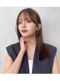 顔周りレイヤーカットくびれヘアミルクティーベージュカラー韓国