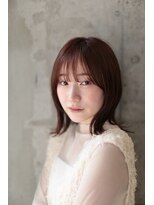 ピズムハク(PISM hak)&nbsp;外はねボブ/顔まわりレイヤー/グレージュ