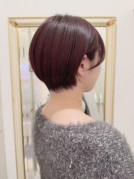ハピネス 河原町店(Happiness) 京都美容室　ワインレッド　小顔ショート　進詩織
