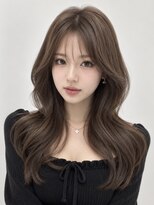 ユーフォリア 新宿店(Euphoria) ロングゆる巻き波ウェーブシースルーバングアッシュブラウン新宿