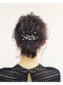 ショートボブのアップ風ヘアアレンジ