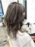 コントラストハイライト/ウルフカット/白髪ぼかし/ケアブリーチ