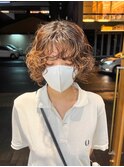 ボブパーマ 顔まわりウルフ くるくる