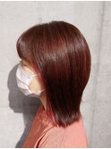 切りっぱなしボブ(ピラミンゴカラー、北習志野)