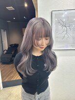 アジールヘア 赤羽駅南口店(agir hair) ラベンダーグレーラベンダーシルバー顔周りレイヤー韓国ヘア赤羽