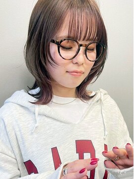 カノエ 松江学園店(canoe) ワイドバング ウルフカット 裾カラー前髪インナーカラー