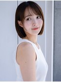 ◯ぱっつん前髪流し前髪薄めバング短めバング顎ラインボブパーマ