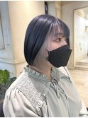 ダブルカラー/黒髪/ボブルフ/ネビージュ/原宿/インナーカラー