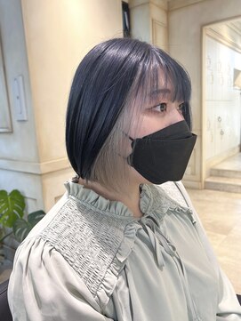 アソビセカンド 原宿(ASOBI 2nd) ダブルカラー/黒髪/ボブルフ/ネビージュ/原宿/インナーカラー