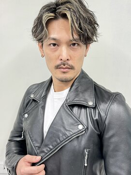 ヌーク 押上店(NooK) メンズミディアムパーママッシュウルフカット波巻きスパイラル