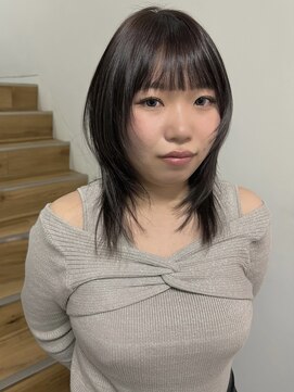 ヨーク(YOKE) 【 YOKE 】シャギーレイヤーウルフぱっつんラベンダー