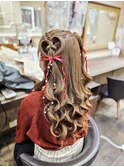 量産型ヘア♪ハートのハーフツイン♪
