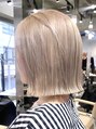 サンク 原宿 表参道(cinq) ハイトーンベージュカラー×ショートボブ(原宿/ケアブリーチ)