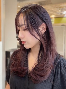 キートスバイガーランド (Kiitos by Garland) おしゃれ女子顔まわりウルフ小顔レイヤーロングラベンダーピンク