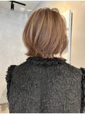ハイライト 大人ボブ レイヤーボブ アッシュベージュ ショート