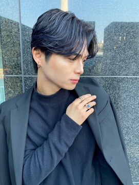 メンズサロン レブヘアー 桂店(LEVHAIR) ツイストスパイラルパーマスペインカールダークアッシュマンバン