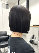 ラフ 立川(Laff)&nbsp;大人ボブ　切りっぱなしボブ　黒髪スタイル　縮毛矯正　髪質改善
