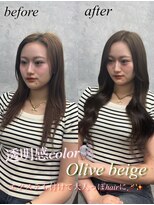 エル ヘアサロン なんば店(eL) 透明感color！オリーブベージュ＆エクステ長さ出し【SYURI】